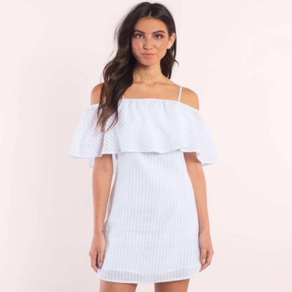 NWT | TOBI Light Blue Striped Shift Dress | S
